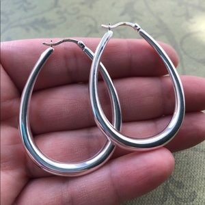 GIANI BERNINI Italian Designer 925 Sterling Silver Puffed Earrings Oversized 3”